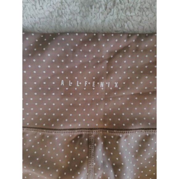 Allfenix Piper Warm Taupe White Polka Dot Cropped Compression Leggings 7/8 L NWT - Picture 3 of 6